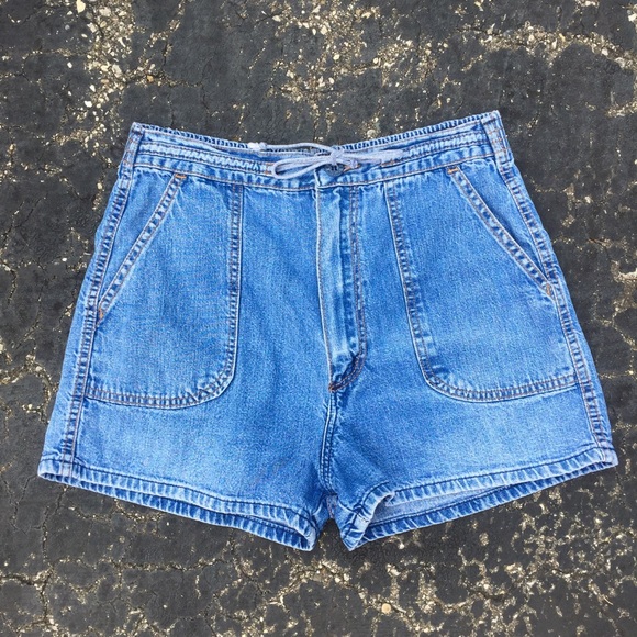 wrangler high waisted denim shorts